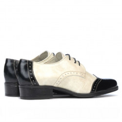 Scarpe casual donna 691 vernice nero+beige