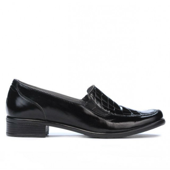 Scarpe casual donna 649 coccodrillo vernice nero
