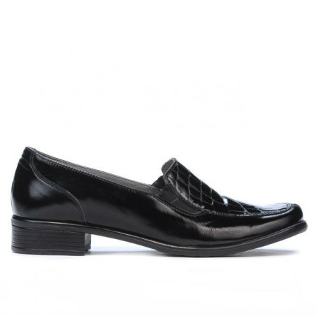 Scarpe casual donna 649 coccodrillo vernice nero