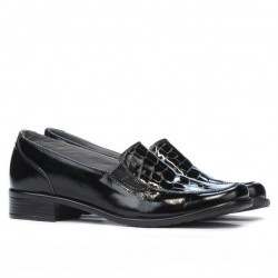 Scarpe casual donna 649 coccodrillo vernice nero