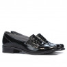 Scarpe casual donna 649 coccodrillo vernice nero