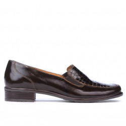 Scarpe casual donna 649 coccodrillo vernice caffè