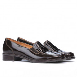 Scarpe casual donna 649 coccodrillo vernice caffè