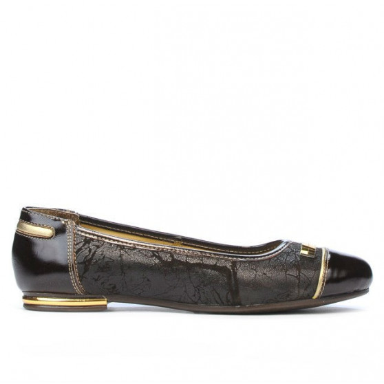 Ballerine donna 632 vernice caffè combinato