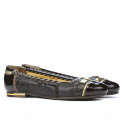 Ballerine donna 632 vernice caffè combinato
