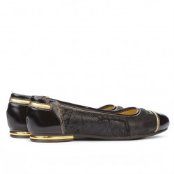 Ballerine donna 632 vernice caffè combinato