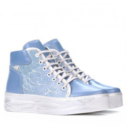 Stivaletti donna 3311 blu combinato 1
