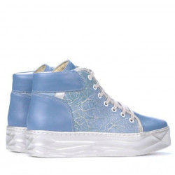Stivaletti donna 3311 blu combinato 1