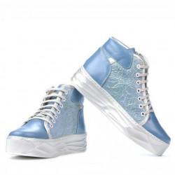 Stivaletti donna 3311 blu combinato 1