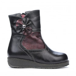 Stivali piccoli per bambini 20c nero+bordeaux