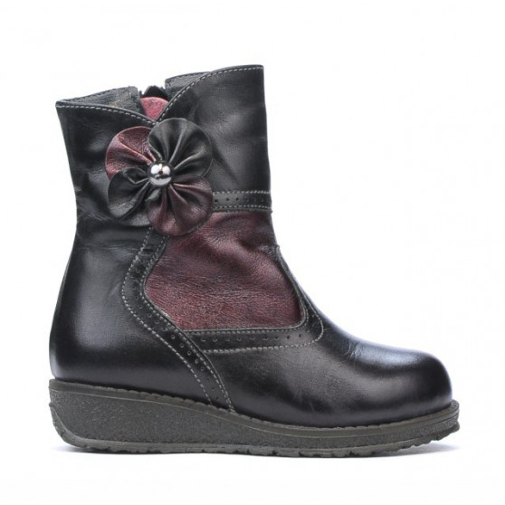 Stivali piccoli per bambini 20c nero+bordeaux