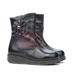 Stivali piccoli per bambini 20c nero+bordeaux