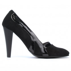Scarpe eleganti donna 1208 antilope nero + vernice nero