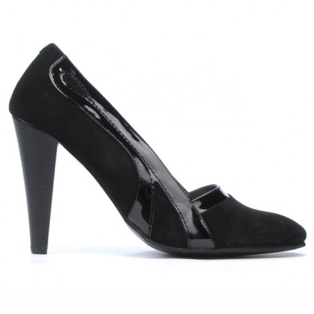 Scarpe eleganti donna 1208 antilope nero + vernice nero