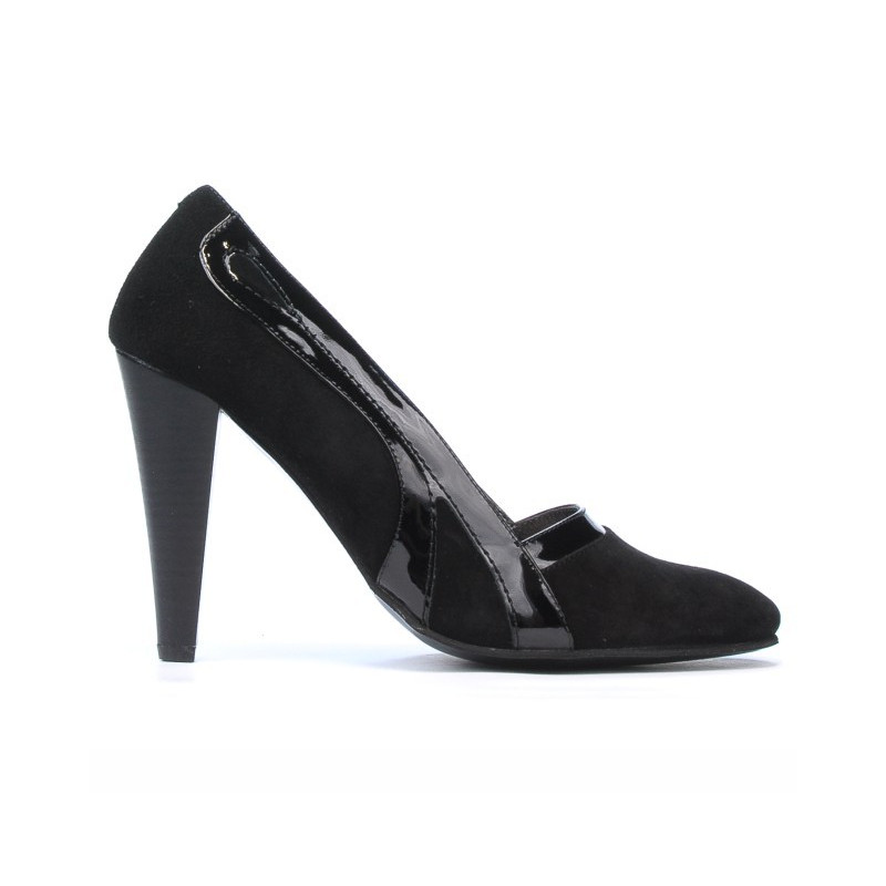 Scarpe eleganti donna 1208 antilope nero + vernice nero