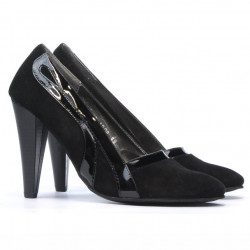 Scarpe eleganti donna 1208 antilope nero + vernice nero