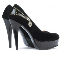 Scarpe eleganti donna 1201 nero antilope combinato