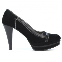 Scarpe eleganti da donna 1094 nero antilope+lacca nera