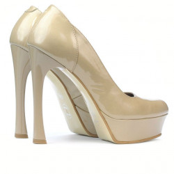 Scarpe eleganti donna 1212 vernice beige