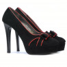 Scarpe eleganti donna 1095 nero antilope+rosso