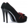 Scarpe eleganti donna 1095 nero antilope+rosso