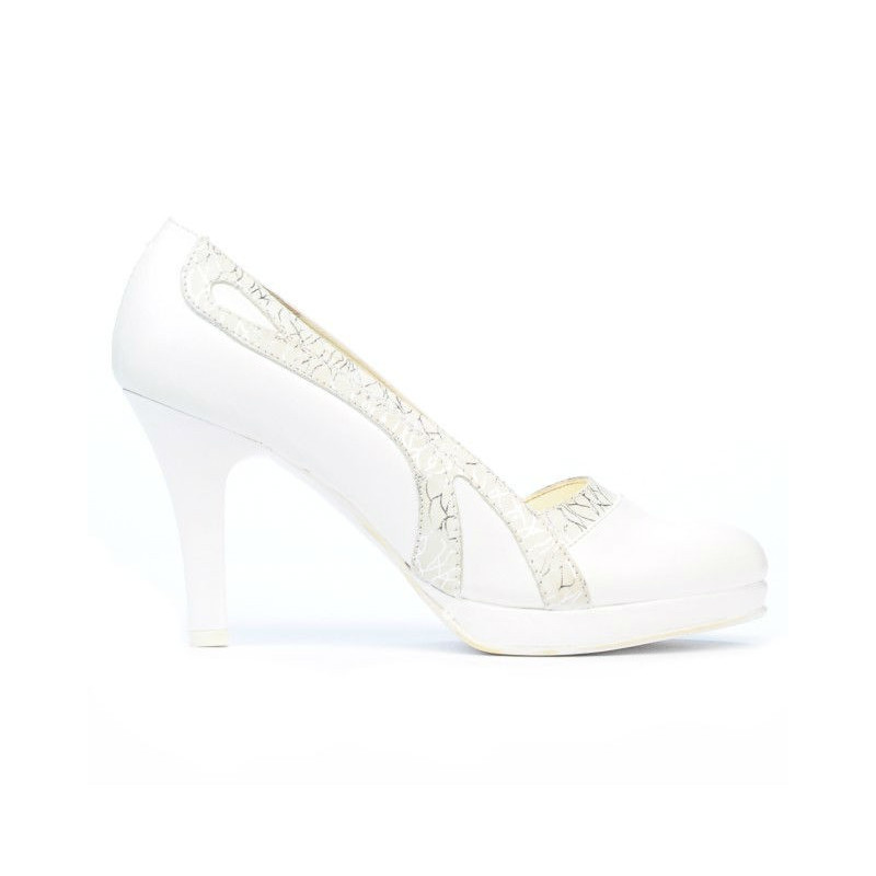 Scarpe eleganti donna 1208pl bianco combinato