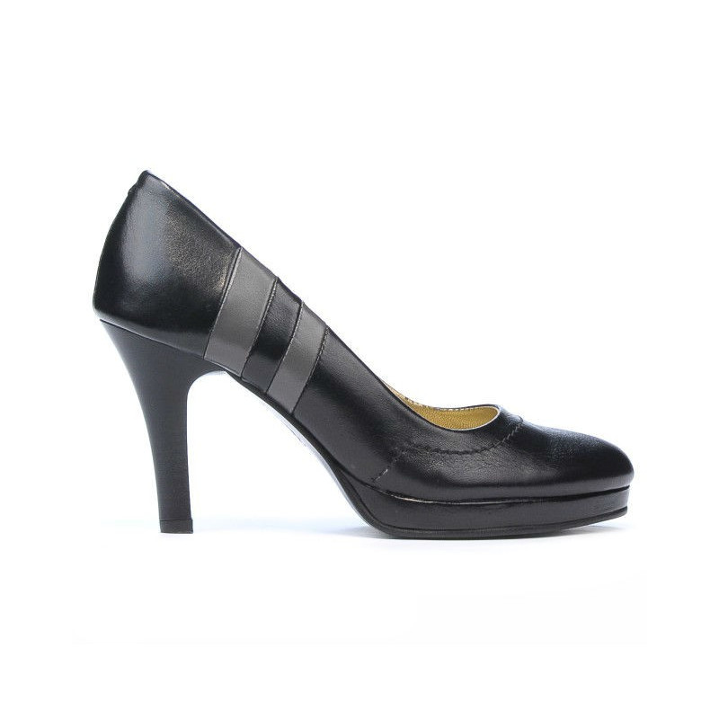 Scarpe eleganti donna 1086 nero+grigio