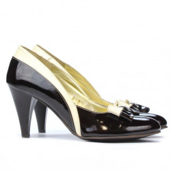 Scarpe eleganti da donna 1065 vernice bordeaux+beige