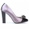 Scarpe eleganti donna 1226 vernice viola+nero