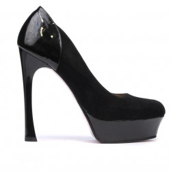 Scarpe eleganti donna 1212 nero antilope combinato