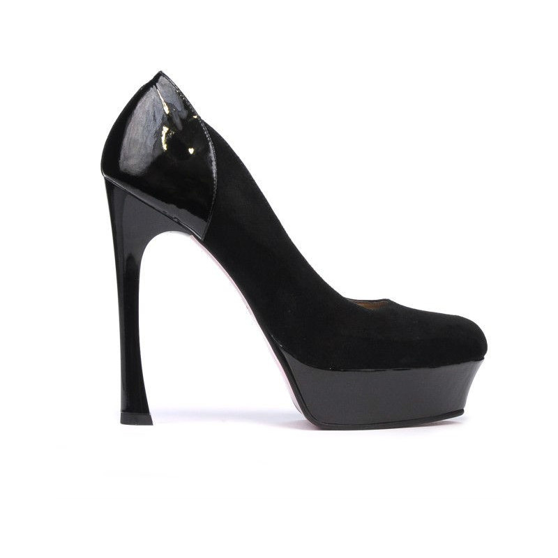 Scarpe eleganti donna 1212 nero antilope combinato