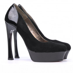 Scarpe eleganti donna 1212 nero antilope combinato