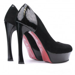 Scarpe eleganti donna 1212 nero antilope combinato