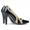Scarpe eleganti donna 1208 vernice nero+beige