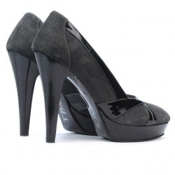 Scarpe eleganti da donna 1206 grigie antilope combinate