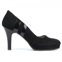 Scarpe eleganti donna 1086 nero antilope + vernice nera