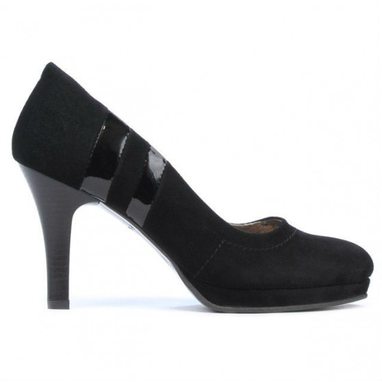 Scarpe eleganti donna 1086 nero antilope + vernice nera