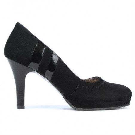 Scarpe eleganti donna 1086 nero antilope + vernice nera