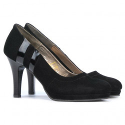 Scarpe eleganti donna 1086 nero antilope + vernice nera