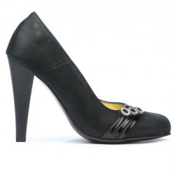 Scarpe eleganti donna 1040 nero satinato