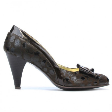 Scarpe eleganti donna 1065 vernice caffè+ballon