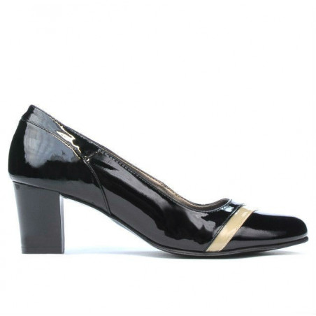 Scarpe eleganti donna 1217 vernice nero+beige
