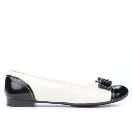 Ballerine donna 633 vernice nero+beige