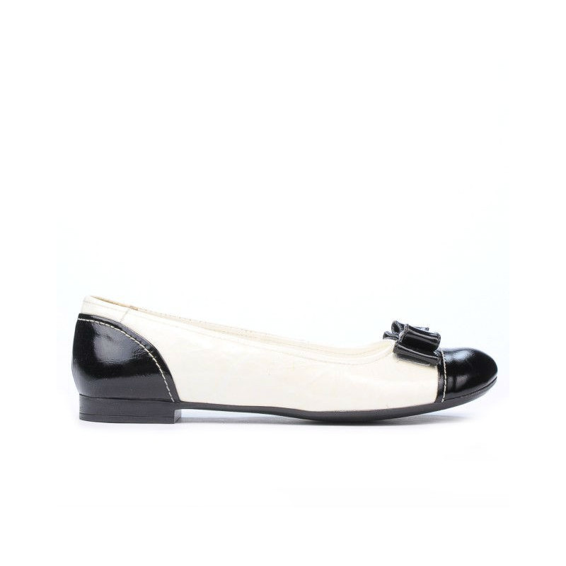 Ballerine donna 633 vernice nero+beige