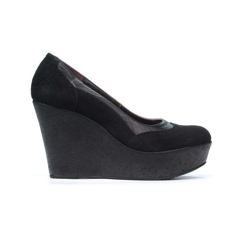 Scarpe casual donna 630 nero velluto combinato