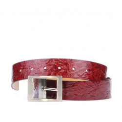 Cintura da donna 02m in vernice color cremisi