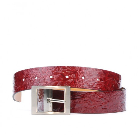Cintura da donna 02m in vernice color cremisi