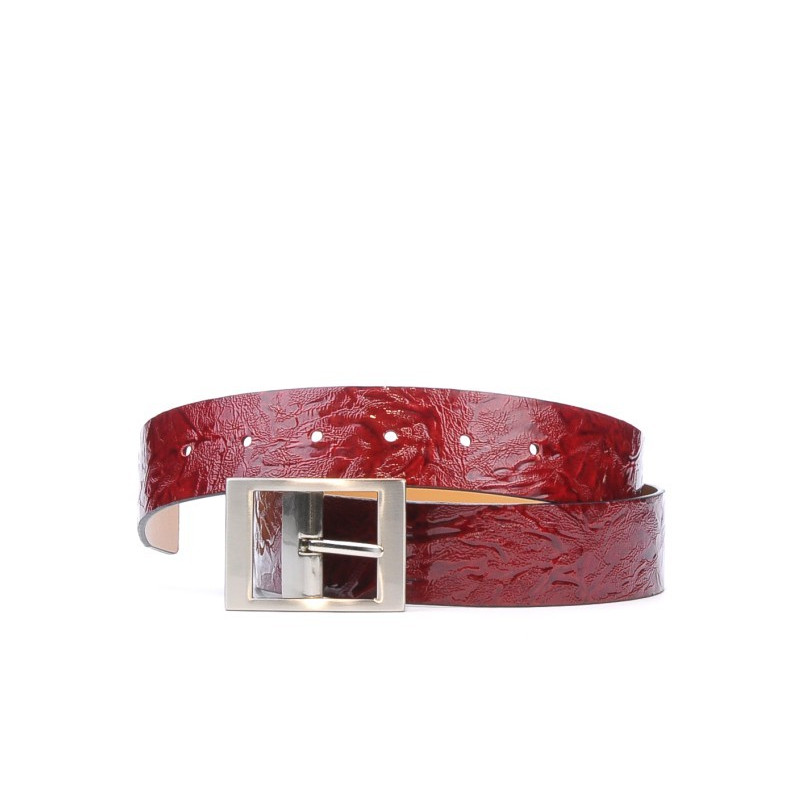 Cintura da donna 02m in vernice color cremisi