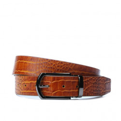 Cintura uomo 12b croco marrone cognac