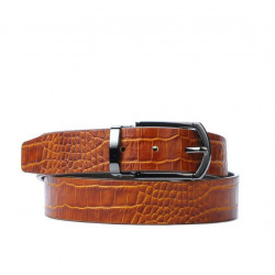 Cintura uomo 12b croco marrone cognac